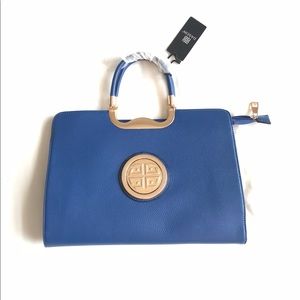 Royal Blue Purse. Handbag. Gold Accents. Blue Bag